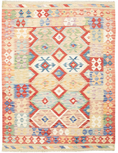 Kilim Pakistan grano e salmone scuro 132x172