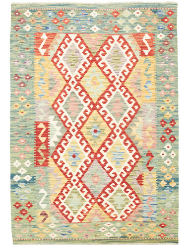 Kilim Pakistan argento e grano 127x178