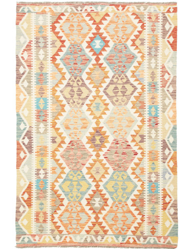 Kilim Pakistan grano e salmone scuro 125x189