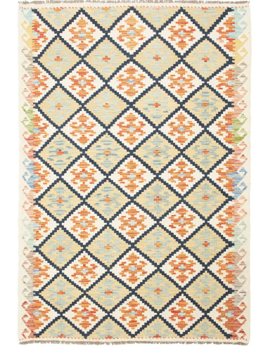 Kilim Pakistan grano e grigio ardesia scuro 124x182