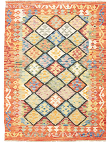 Kilim Pakistan legno robusto e terra di siena 133x181