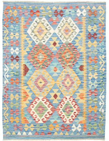 Kilim Pakistan argento e salmone scuro 130x176