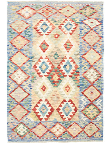 Kilim Pakistan grigio chiaro e grano 124x179