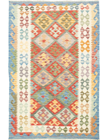 Kilim Pakistan grigio chiaro e grigio ardesia 103x194