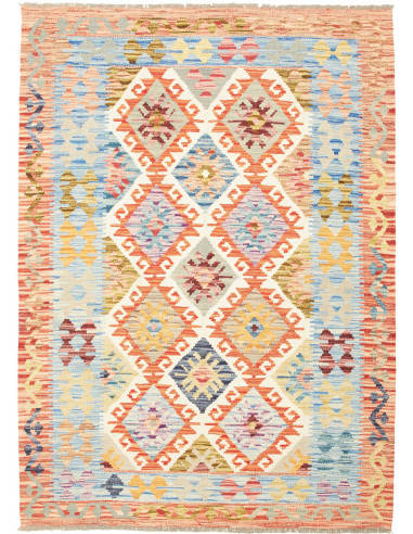 Kilim Pakistan grigio chiaro e perù 129x177