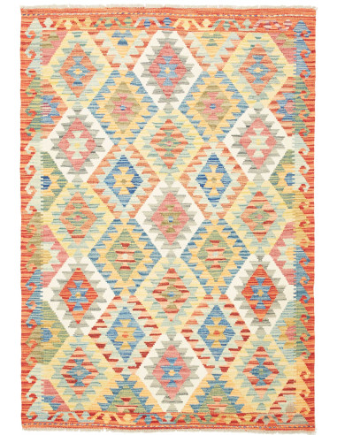 Kilim Pakistan grano e salmone scuro 128x186