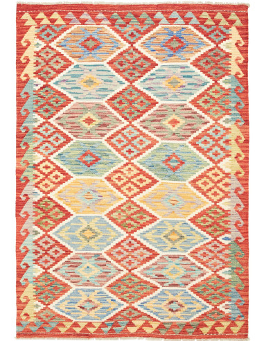 Kilim Pakistan abbronzatura e rosso indiano 125x182