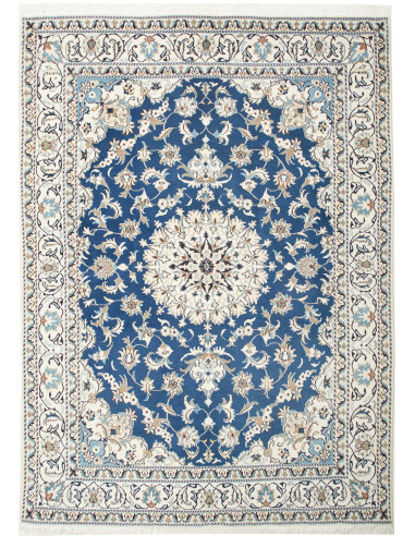 Nain Kashmar Persia grigio chiaro e blu ardesia scuro 165x230