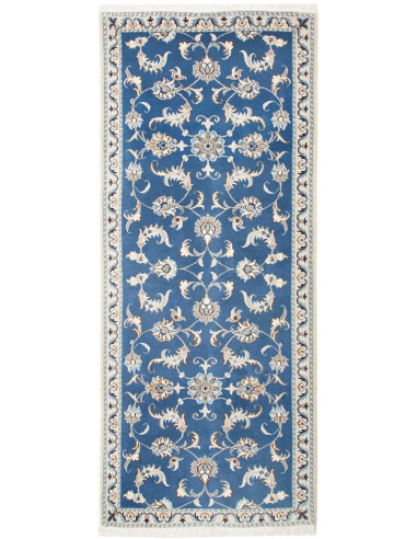 Nain Kashmar Persia grigio chiaro e blu ardesia scuro 83x205