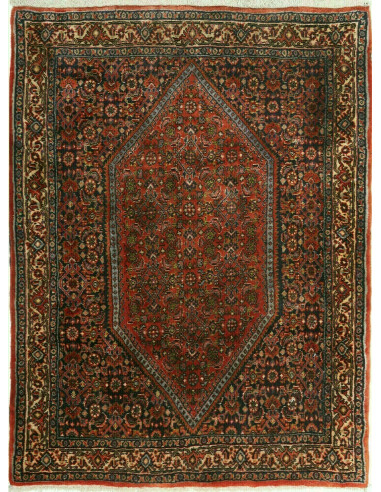 Bidjar Persia verde oliva scuro e abbronzatura 78x102