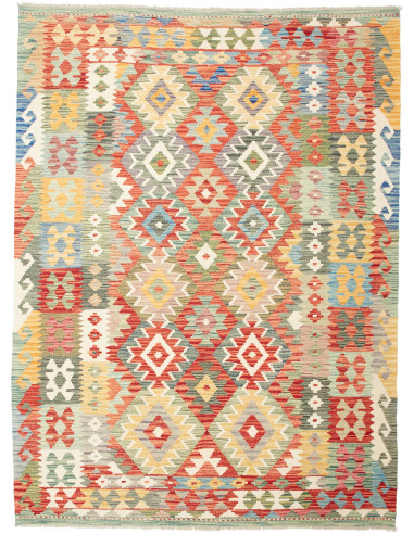Kilim Pakistan abbronzatura e rosso indiano 169x230