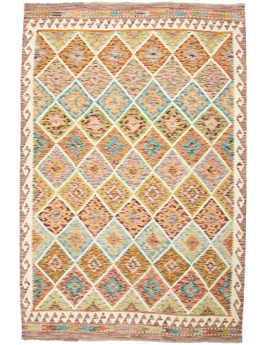 Kilim Pakistan abbronzatura e legno robusto 175x259