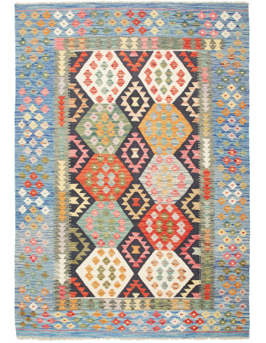 Kilim Pakistan argento e marrone rosato 167x239