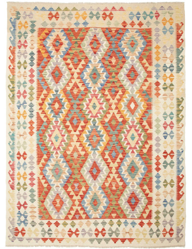 Kilim Pakistan grano e salmone scuro 177x236
