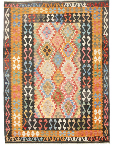 Kilim Pakistan marrone rosato e gainsboro 174x234