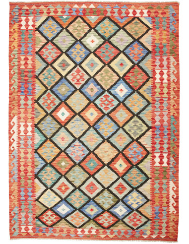 Kilim Pakistan abbronzatura e grigio ardesia scuro 179x251