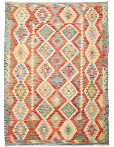 Kilim Pakistan abbronzatura e grigio tenue 174x239