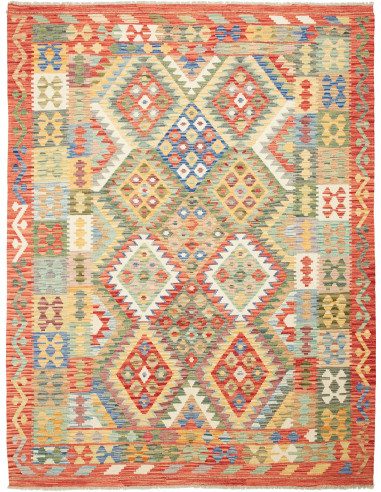 Kilim Pakistan abbronzatura e grigio tenue 183x243