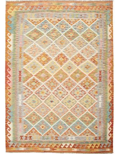 Kilim Pakistan abbronzatura e terra di siena 177x254