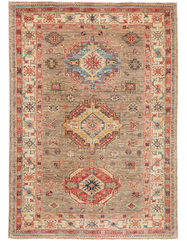 Kazak Fine Pakistan marrone rosato e marrone 147x210