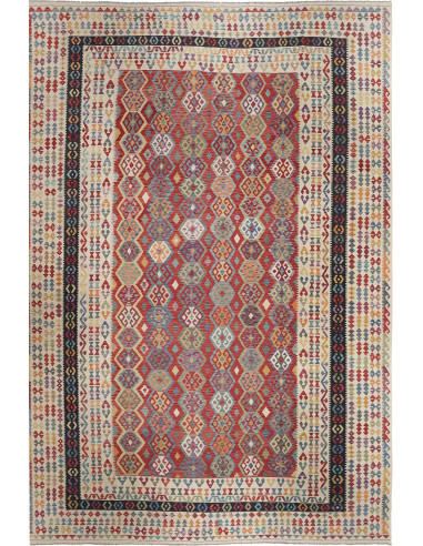 Kilim Pakistan marrone rosato e abbronzatura 414x595