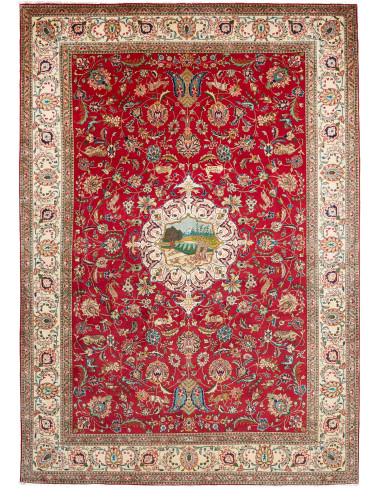 Tabriz Persia marrone e grigio ardesia scuro 242x343