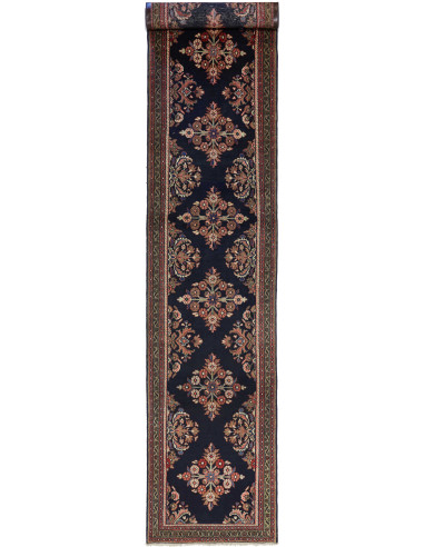 Hamadan Persia grigio ardesia scuro e marrone rosato 95x513