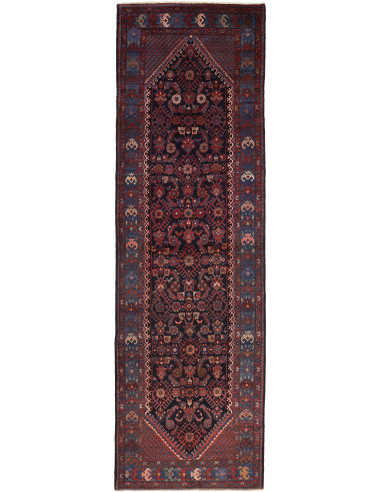 Hamadan Persia grigio ardesia scuro e marrone rosato 112x372