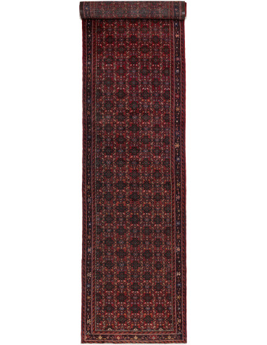 Hamadan Persia grigio ardesia scuro e marrone rosato 120x510