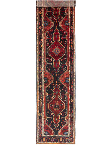 Hamadan Persia grigio ardesia scuro e legno robusto 108x503