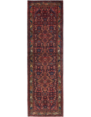 Hamadan Persia grigio ardesia scuro e terra di siena 105x360
