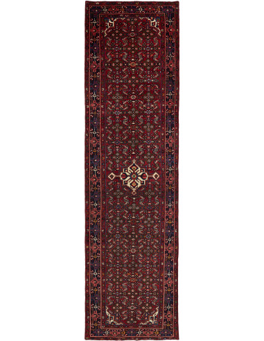 Hamadan Persia grigio ardesia scuro e marrone rosato 115x430