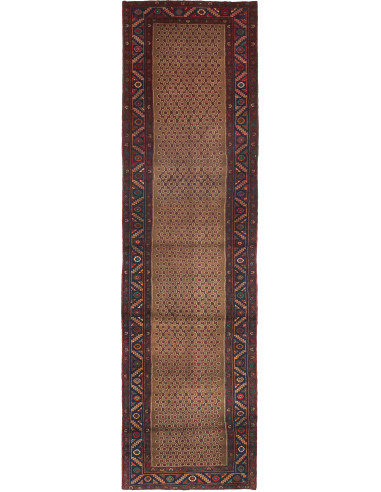 Hamadan Persia verde oliva scuro e grigio ardesia scuro 105x400