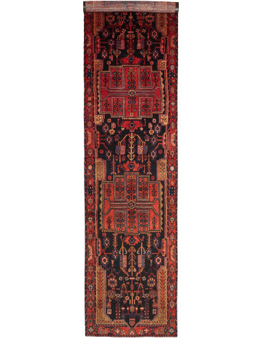 Hamadan Persia grigio ardesia scuro e terra di siena 120x460