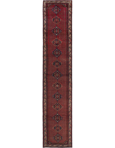 Hamadan Persia marrone sella e grigio ardesia scuro 80x440