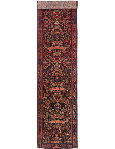 Hamadan Persia grigio ardesia scuro e salmone scuro 110x488