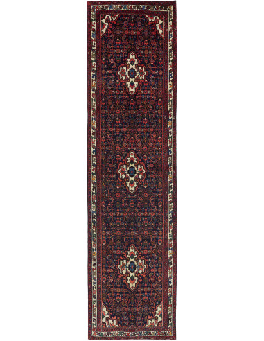 Hamadan Persia grigio ardesia scuro e terra di siena 108x415