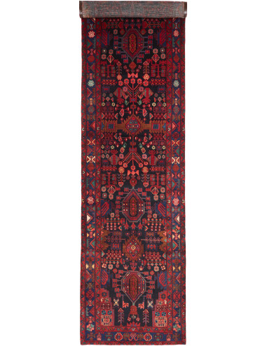 Hamadan Persia grigio ardesia scuro e marrone 123x510