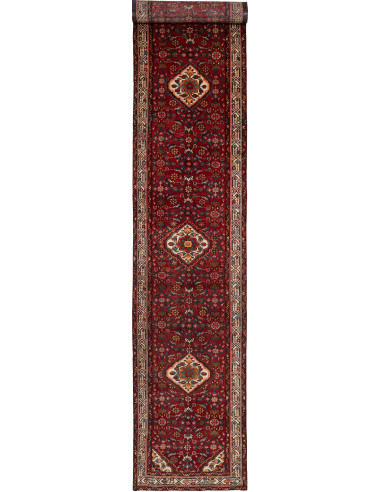 Hamadan Persia marrone rossiccio e marrone rosato 98x513