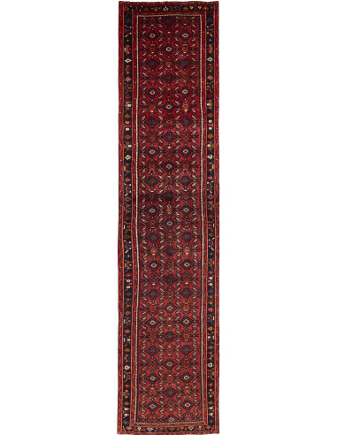 Hamadan Persia grigio ardesia scuro e rosso indiano 90x407