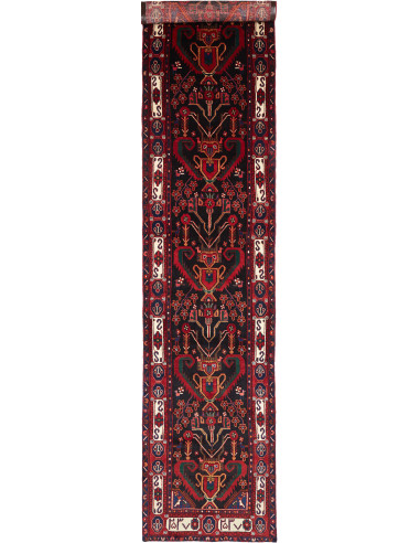 Hamadan Persia grigio ardesia scuro e marrone 102x477