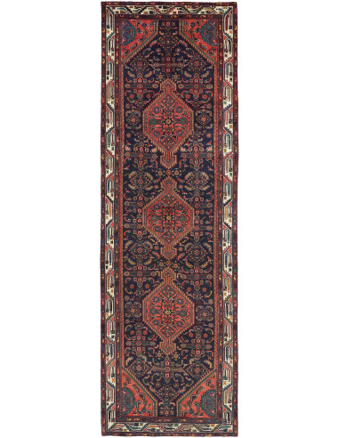 Hamadan Persia grigio ardesia scuro e salmone scuro 110x360
