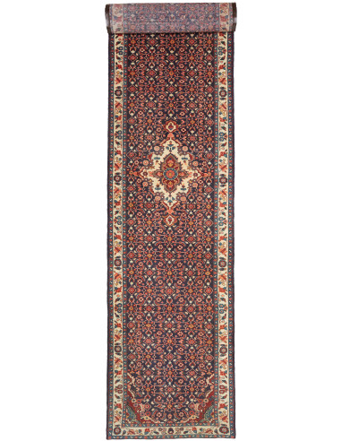 Hamadan Persia grigio ardesia scuro e abbronzatura 118x520