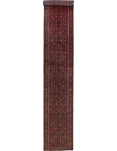 Hamadan Persia grigio ardesia scuro e marrone rosato 76x500