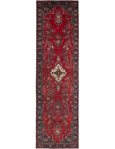 Hamadan Persia marrone sella e grigio scuro 110x395