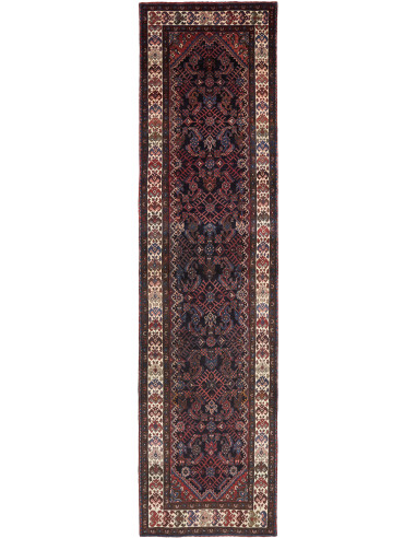 Hamadan Persia grigio ardesia scuro e argento 104x406