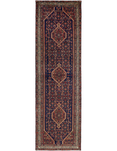 Hamadan Persia grigio ardesia scuro e marrone rosato 110x372