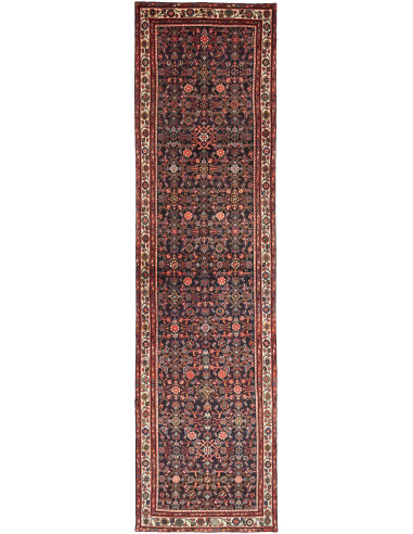 Hamadan Persia grigio ardesia scuro e legno robusto 100x390