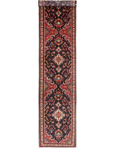 Hamadan Persia grigio ardesia scuro e terra di siena 100x522