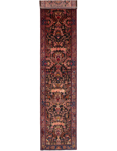 Hamadan Persia grigio ardesia scuro e salmone scuro 108x488